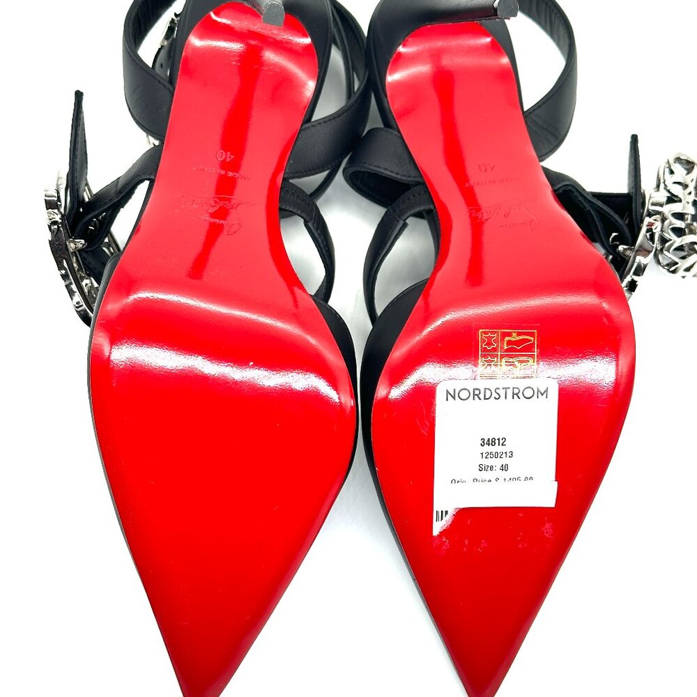 Christian Louboutin GIDDYLINA 100 Buckled Leather Sandals Heels Pumps - Picture 15 of 16